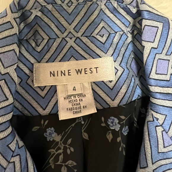 Nine West Blue and Silver Patterned Blazer - Picture 3 of 3